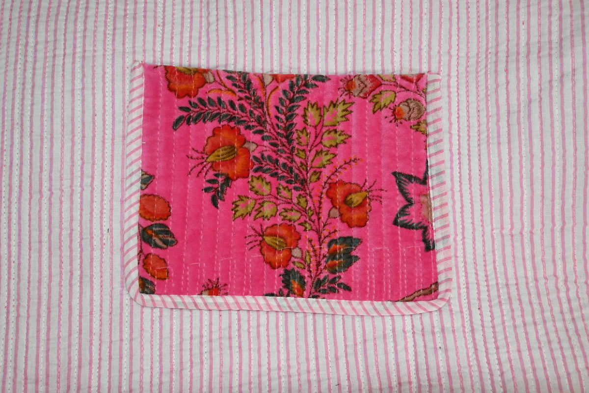Blush Garden Quilted Velvet Tote Bag