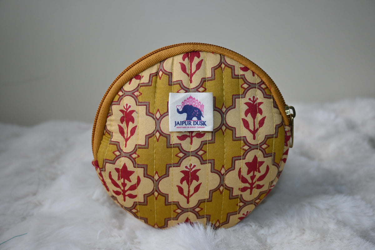 Maroon Floral Coin Pouch