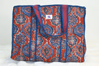 Rust & Indigo Quilted Tote Bag