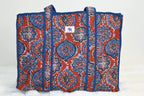 Rust & Indigo Quilted Tote Bag
