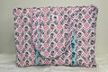 Aqua Blossom Quilted Zipper Tote Bag