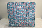 Azure Paisley Quilted Tote Bag