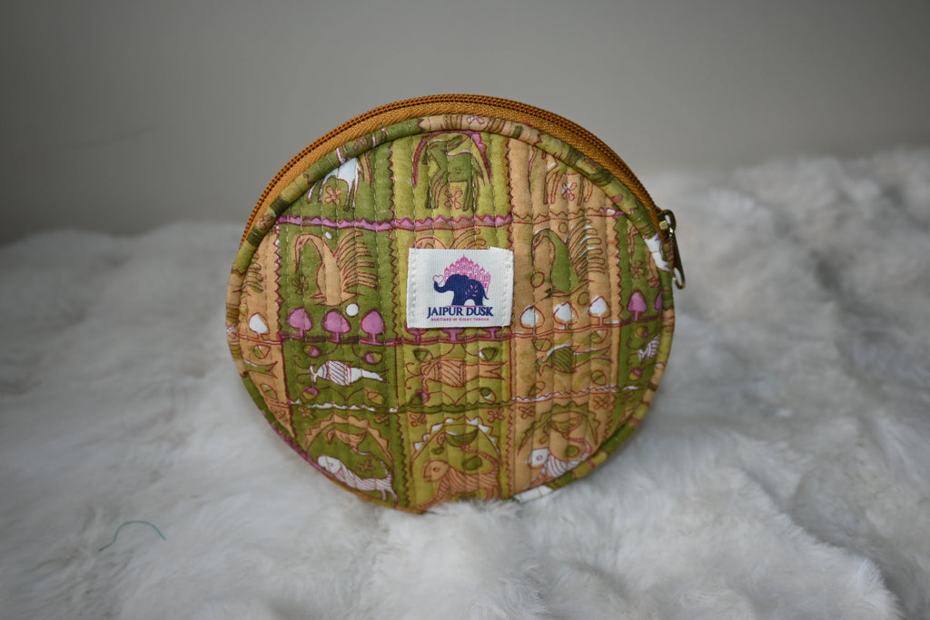 Bird & Beast Round Coin Pouch