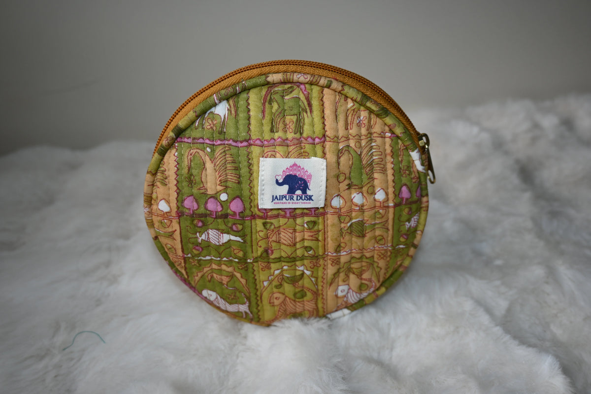 Bird & Beast Round Coin Pouch