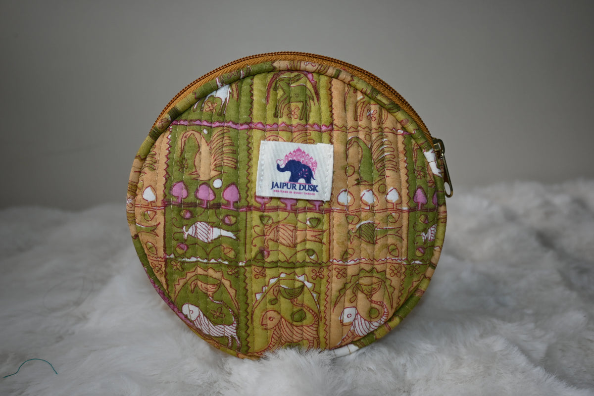 Bird & Beast Round Coin Pouch