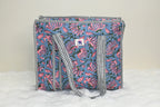 Blue Blossom Zipper Mini Tote Bag