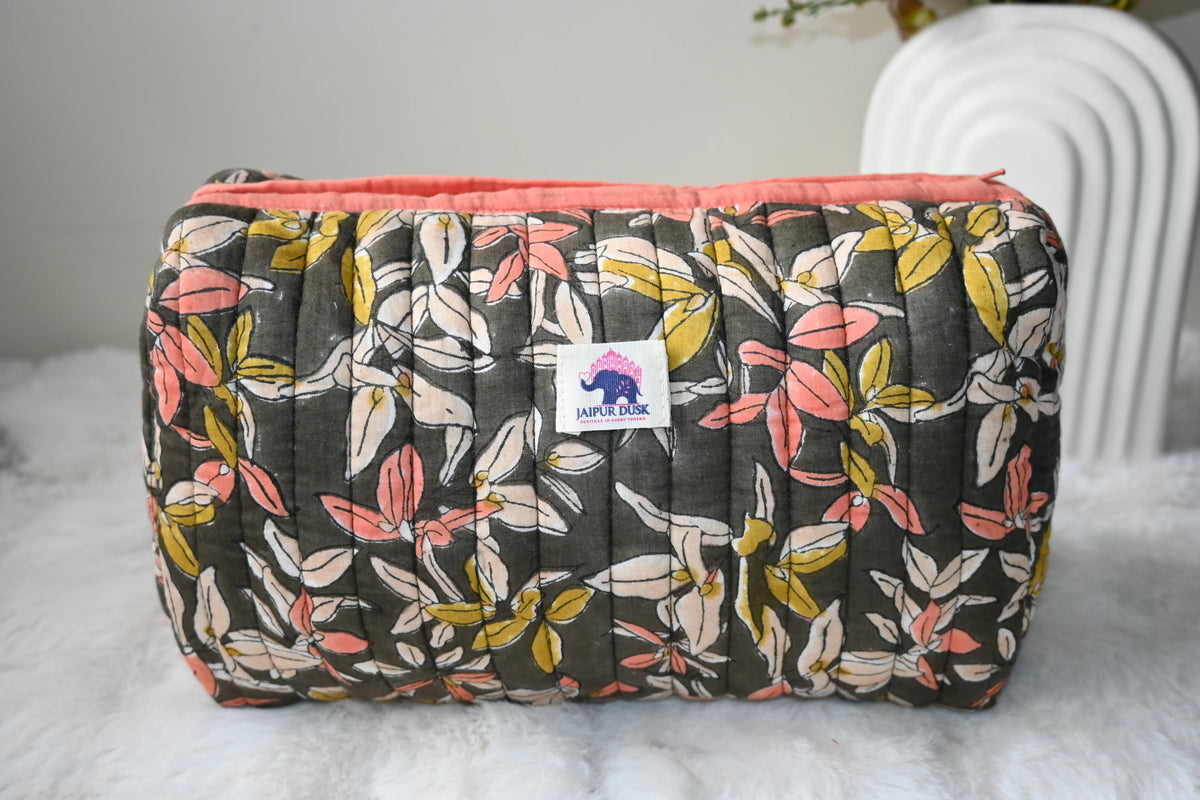 Boho Quilted Makeup Pouch