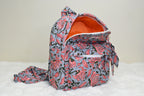 Coral Vine Cotton Quilted Backpack