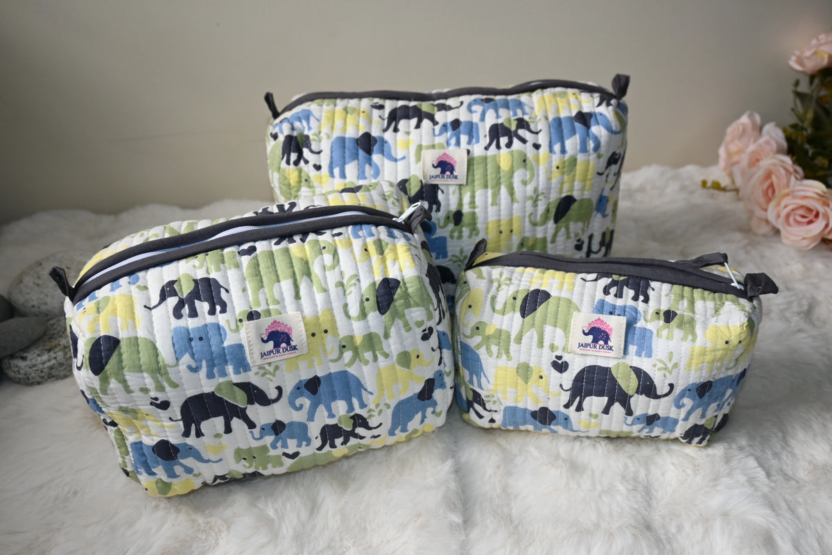 Cute Elephant Travel Pouch Combo