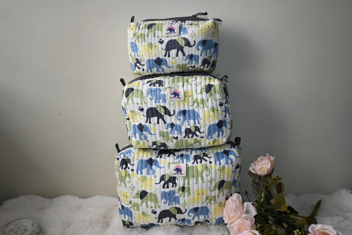 Cute Elephant Travel Pouch Combo