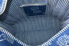 Indigo Bloom Quilted Zipper Tote Bag
