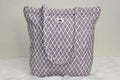 Lavender Lattice Quilted Zipper Mini Tote Bag