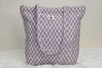 Lavender Lattice Quilted Zipper Mini Tote Bag