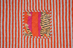 Leopard Pink Stripe Quilted Zipper Tote Bag