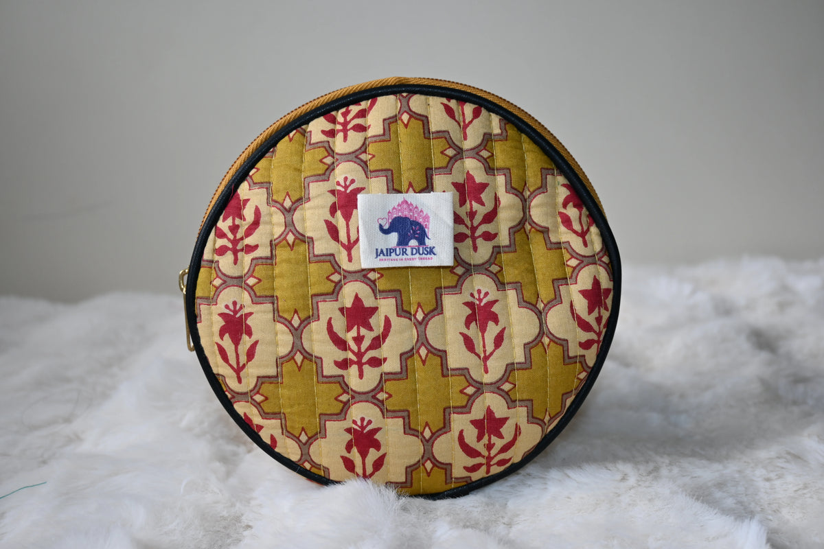 Maroon Floral Trellis Coin Pouch