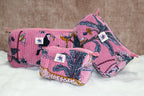 Pink Jungle Safari Travel Pouch Combo