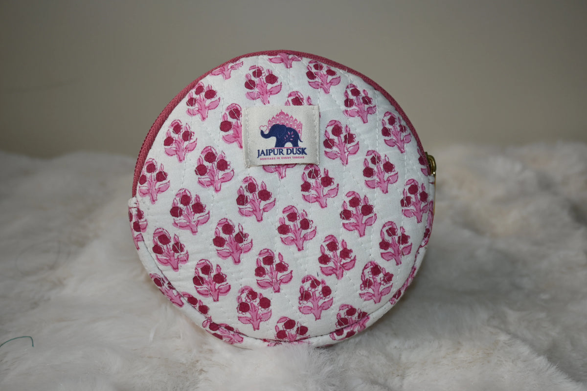 Rose Bud Round Coin Pouch