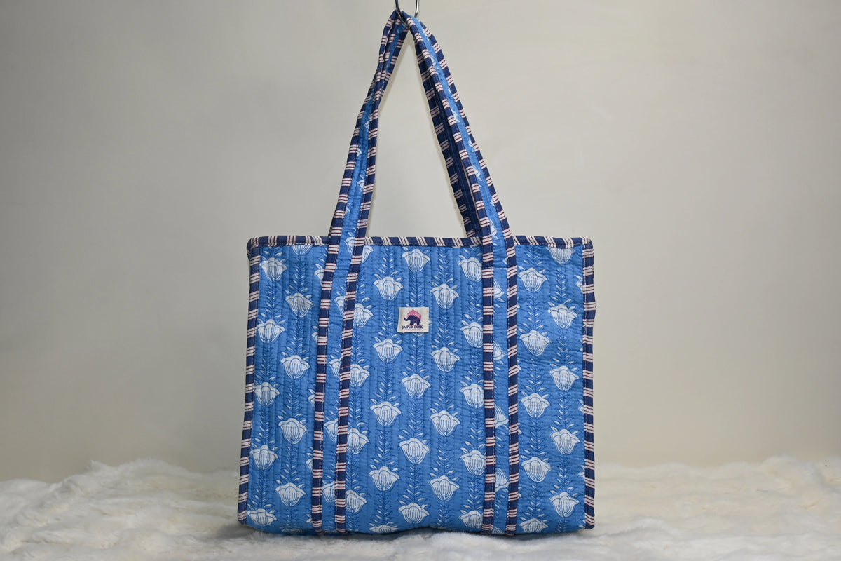 Sky Bloom Quilted Mini Tote Bag