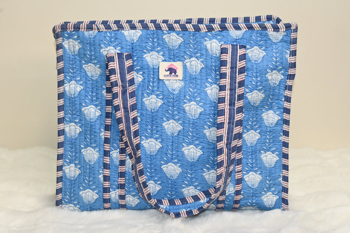 Sky Bloom Quilted Mini Tote Bag