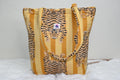 Yellow Safari Quilted Zipper Mini Tote Bag